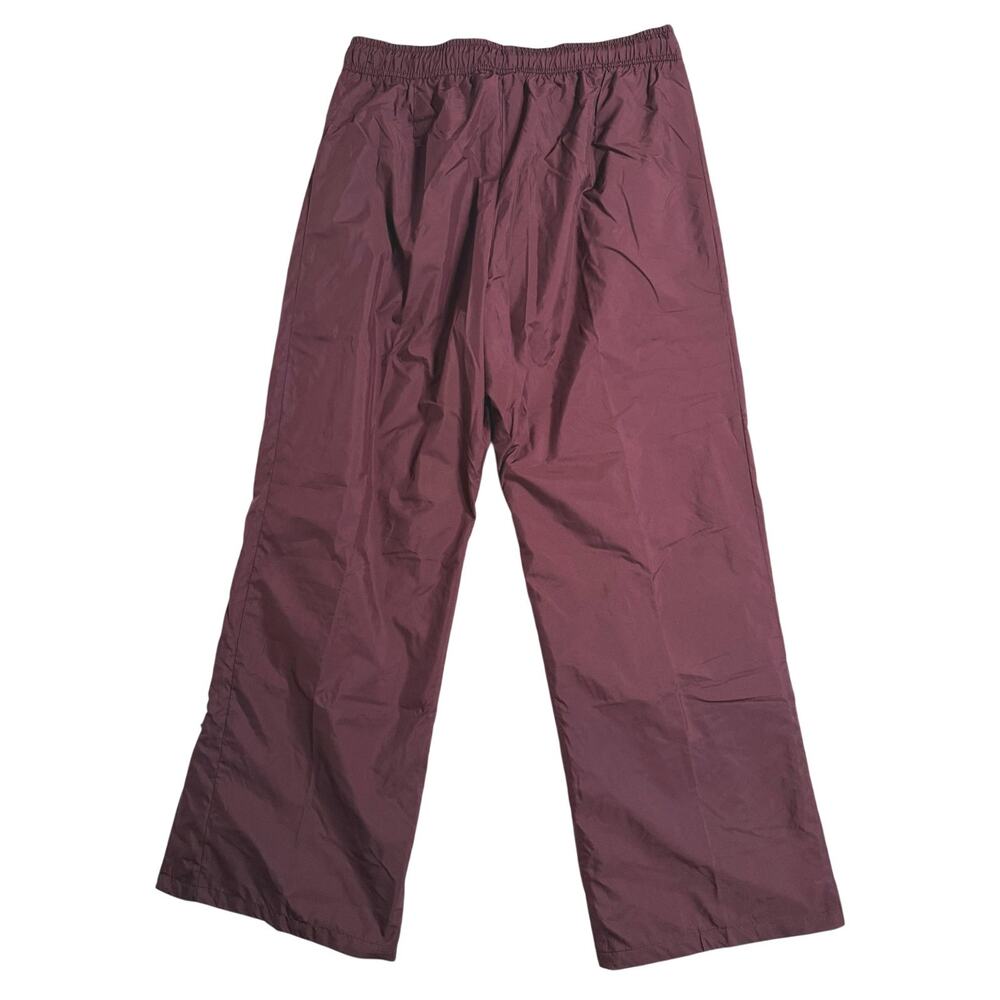Nike Womens Wide Leg Track Pants Size Large Maroon Ankle Zip Pull Sporty Running - Picture 2 of 7